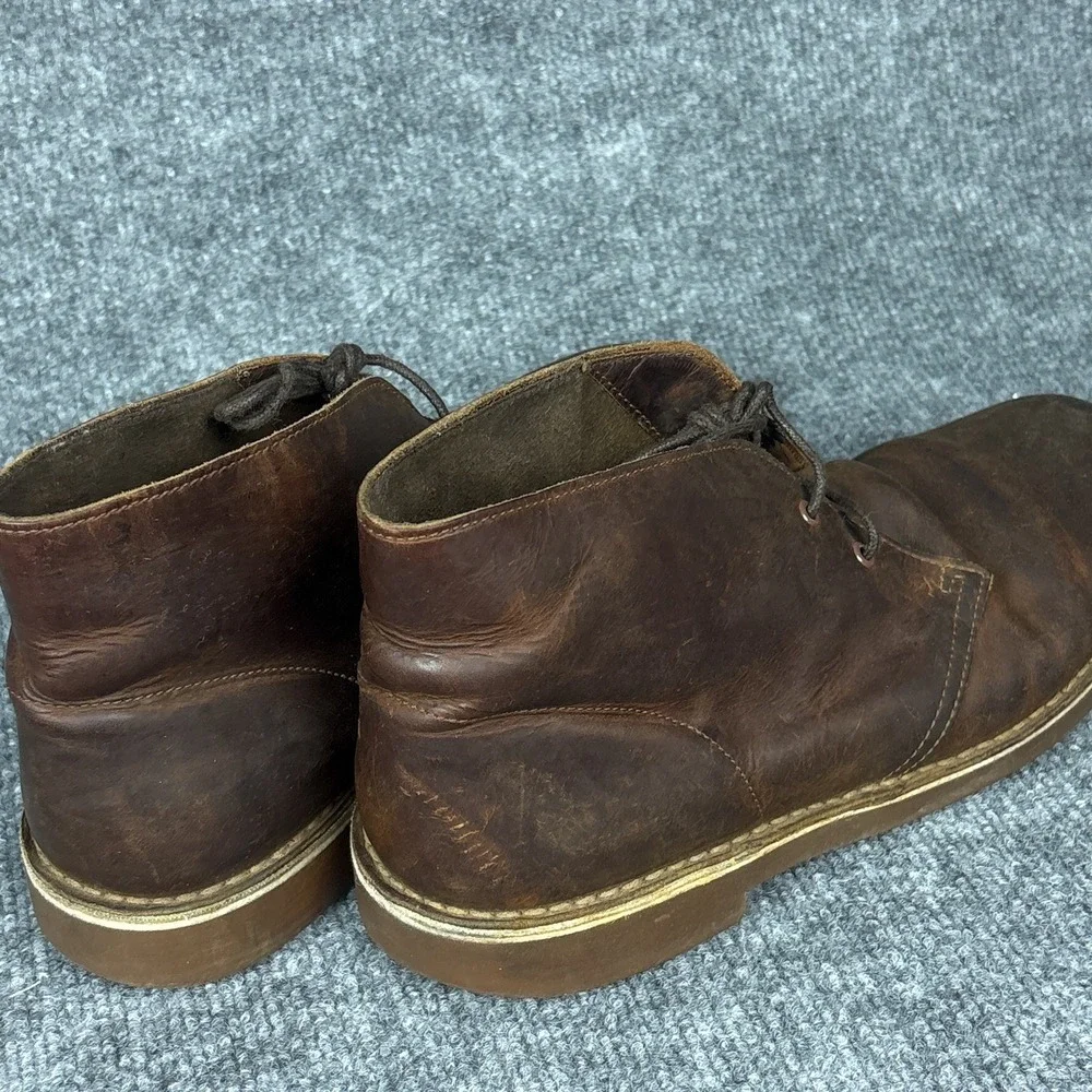 Clarks Bushacre 2 Mens Size 10 Chukka Boots Brown Leather Worn Patina